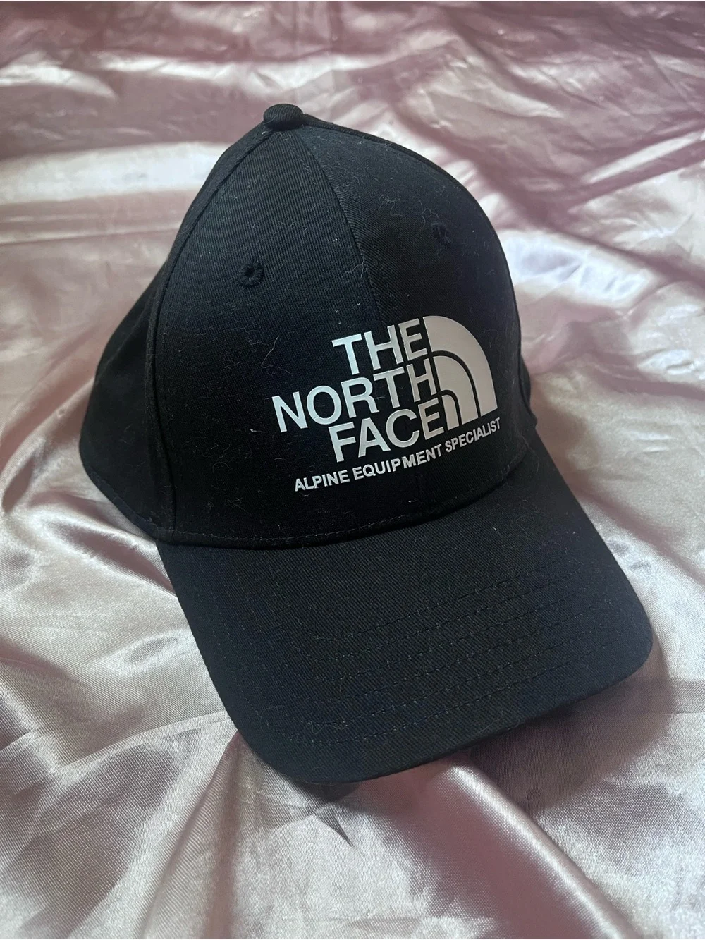 The North Face Black Baseball Cap with White Logo